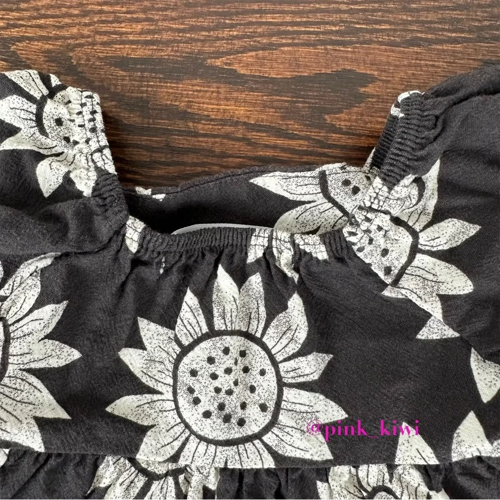 Little Co by Lauren Conrad Black and White Organic Tiered Baby Dress